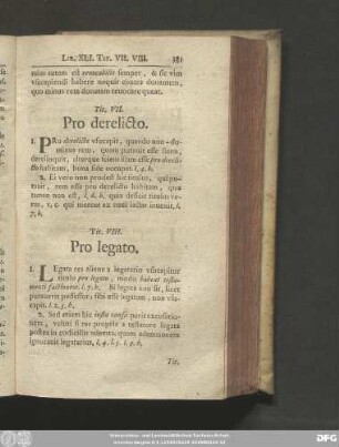 Tit. VIII. Pro legato.