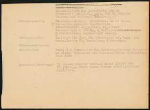 Landestheater, Linz: Schriftstück zum Fragebogen für das Handbuch »Das Deutsche Theater«