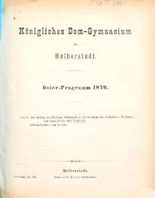 Oster-Programm. 1878/79