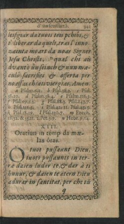 XIII. Oratiun in temp da maelas oras.