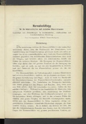 Normalschiffstyp für die österreichischen und deutschen Wasserstrassen