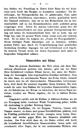 Pflanzenleben und Klima.