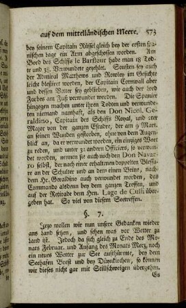 §. 7. - Von der Expedit. der Escadre zu Brest. §. 8. von der franz. Kriegsdeclaration etc.