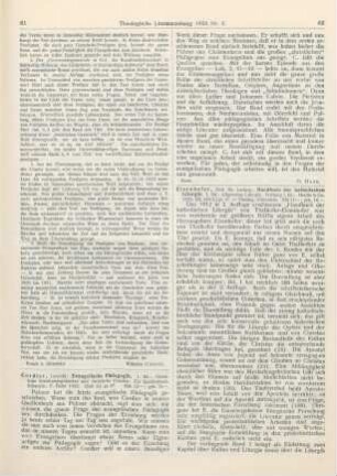 62-63 [Rezension] Eisenhofer, Ludwig, Handbuch der katholischen Liturgik. 1. Bd.: Allgemeine Liturgik