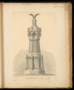 Gefallenendenkmal für den Kreis Neiße Monatskonkurrenz September 1875: Ansicht; Maßstabsleiste