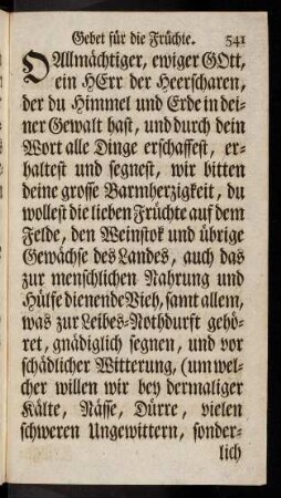 541-548, Gebet für die Früchte.-Seuchen-Gebet.