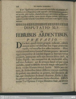 Disputatio XLV. [XLIII.] De Febribus Ardentibus