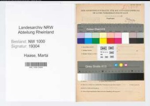 Entnazifizierung Marta Haase, geb. 01.09.1903 (Knappschaftssekretaer)
