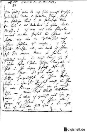 37: Brief von Caroline Herder an Johann Wilhelm Ludwig Gleim : Carolina (genannt Caroline) Maria Herder