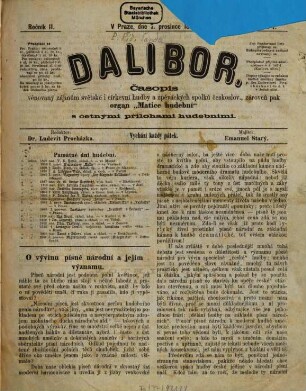 Dalibor : hudební listy. 2, 2. 1874