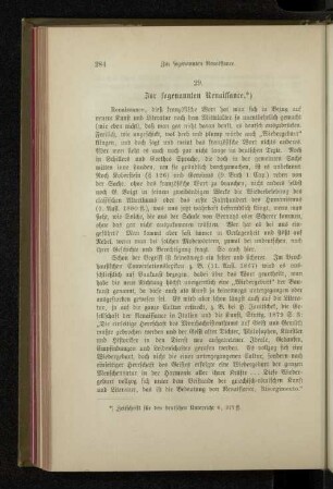 29. Zur sogenannten Renaissance.