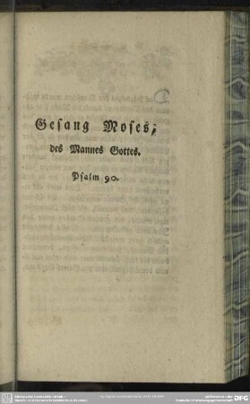 Gesang Moses, des Mannes Gottes