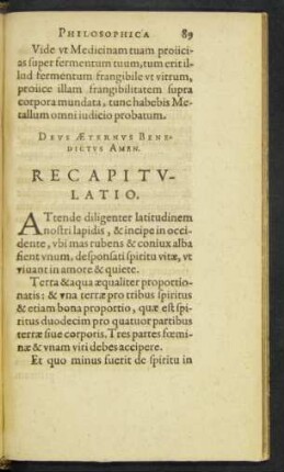 Recapitulatio.