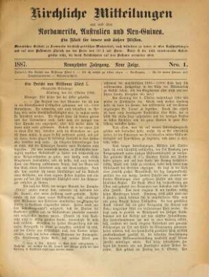 Kirchliche Mitteilungen aus und über Nordamerika, Australien und Neu-Guinea : Organ der Neuendettelsauer Mission. 1887 = N.F., Jg. 19