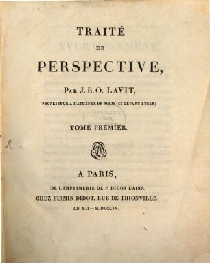 Traité de perspective, 1