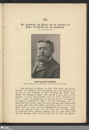 III. Der Stadtwald von Plauen und die Arbeiten des Vogtl. Touristenvereins im Stadtwalde
