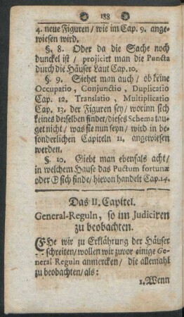 Das II. Capitel. General-Reguln, so im Judiciren zu beobachten