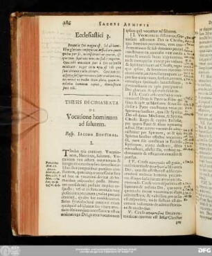 Thesis Decimasexta De Vocatione hominum ad salutem. Resp. Iacobo Bontebal.