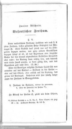 Zweiter Abschnitt. Wesentlicher Irrthum