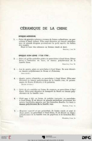 Céramique de la chine (Nr. 1-20)