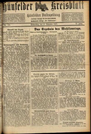 Ausgabe vom Donnerstag, den 17. November 1927.