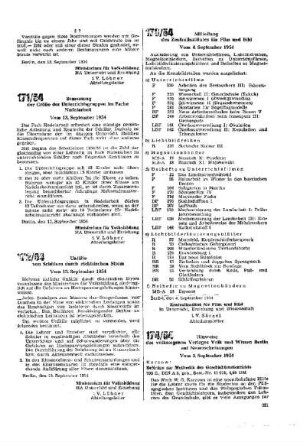 Hinweise des volkseigenen Verlages Volk und Wissen Berlin auf Neuerscheinungen : 174/54 vom 3. September 1954