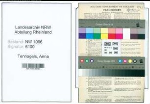 Entnazifizierung Anna Tennagels , geb. 27.07.1902 ()