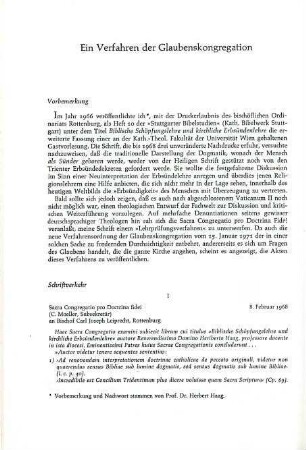 184-192 Ein Verfahren der Glaubenskongregation