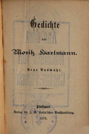 Gedichte : Neue Auswahl