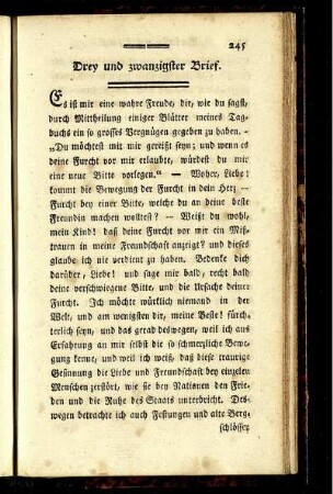 Drey und zwanzigster Brief.