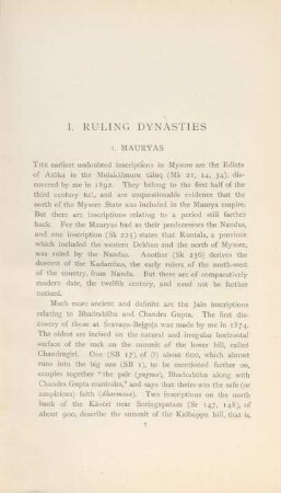 I. Ruling dynasties