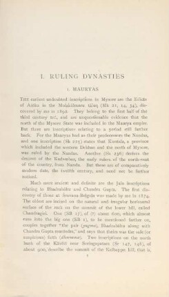 I. Ruling dynasties