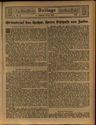 Zweite Ausgabe vom Sonntag, den 18. März 1923.