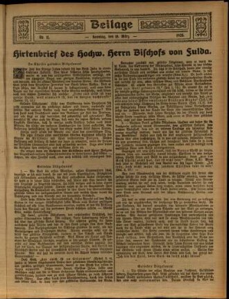 Zweite Ausgabe vom Sonntag, den 18. März 1923.