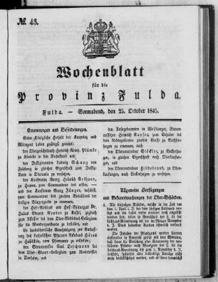 Nr. 43, Ausgabe vom 25. Oktober 1845