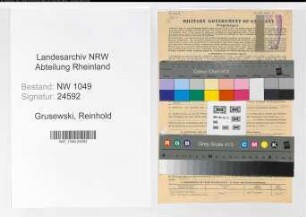 Entnazifizierung Reinhold Grusewski , geb. 14.12.1898 (Polizeibeamter)