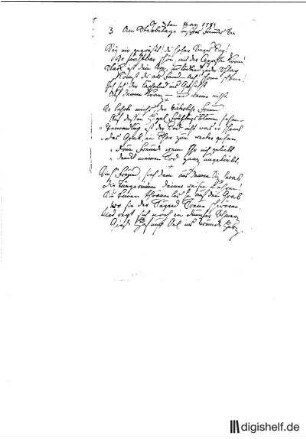 3: Brief von Sophie; Recke, Elise von der Becker an Johann Wilhelm Ludwig Gleim