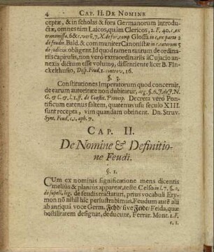 Cap. II. De Nomine & Definitione Feudi.