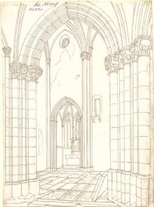 Walther, Conradin; u. a. Deutschland; Italien; Sammlung Conradin Walther: Band I, Nr. 84a - 101w (fol. 194 - 231) - Kircheninnenraum (Perspektive)