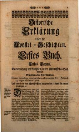 Biblische Apostel-Geschicht: oder Historisch- und Schrifftmässige Erklärung Der Apostel-Geschichten : Worinnen fürgestellt werden Die Thaten, Verfolgungen, und andere Begebenheiten der lieben Heiligen Apostlen, wie sie von dem heiligen Evangelisten Lucas beschriben werden