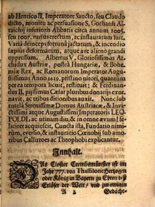 Callirroes et Theophobi Amores : seu Monasterii Cremifanensis fundatio, eversio et instauratio ; poëticis coloribus adumbrata, atque ... in scenam data anno ...1677, mense Octobri