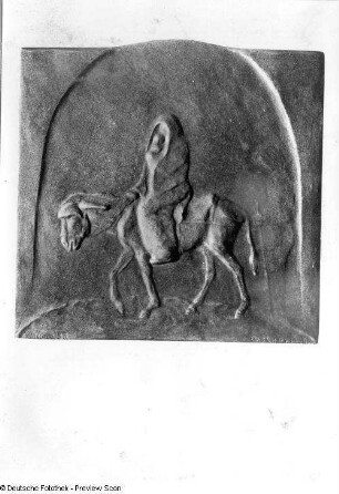 Auf dem Heimweg (Plakette) : Auf dem Heimweg (Plakette). Bronze, gegossen (1934/1940; E. Richter) Eigentum der Künstlerin