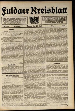 Ausgabe vom Montag, den 24. Juli 1911.