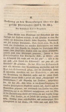 133-144 Nachtrag zu den Bemerkungen über die Hegel'sche Philosophie