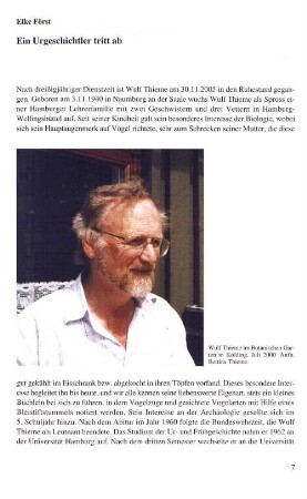 Ein Urgeschichtler tritt ab