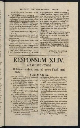 331-355, Responsum XLIV. Tutelare debitum a feudi succ. solv. - Responsum XLVII. Jurisdictio criminalis filii in matrem nulla est.