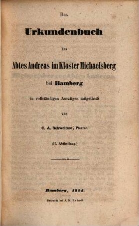 Bericht über das Wirken und den Stand des Historischen Vereins zu Bamberg : im Jahre .... 17. 1854