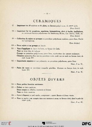 Ceramiques  (Nr. 97-103)