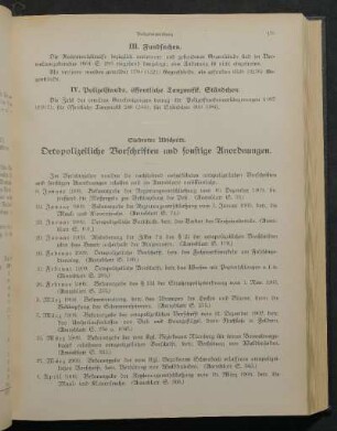 Siebenter Abschnitt. Ortspolizeiliche Vorschriften und sonstige Anordnungen.