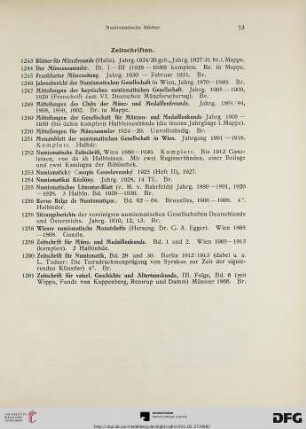 Zeitschriften (Nr. 1243-1261)